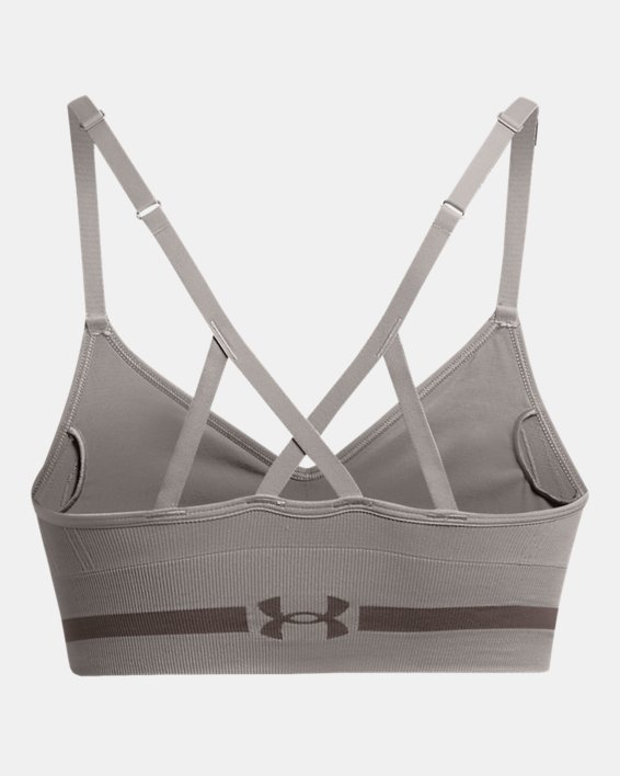 Damen UA Seamless Low Long Sport-BH, Gray, pdpMainDesktop image number 10